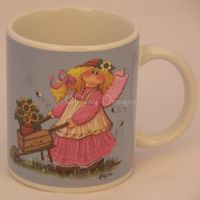 Mindy Cain ANGEL IN THE GARDEN Blue Coffee Mug